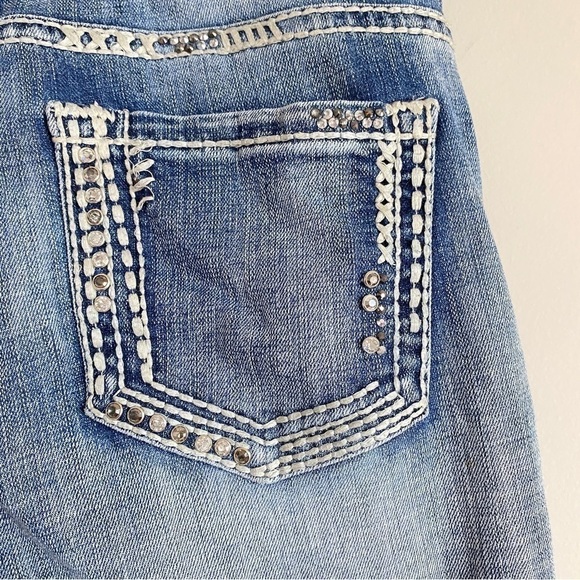Rock & Roll Cowgirl Mid Rise Bootcut Jeans Sz 32 x 32 Bling Pocket - Picture 5 of 13